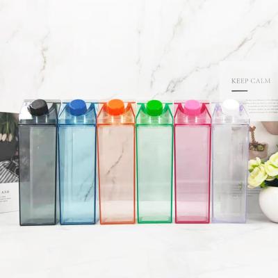 China Sustainable Plastic Empty Clear Water Bottle Square Milk Carton Plastic Milk Juice Box for sale