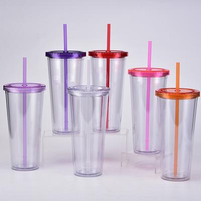 China Hot Selling 24oz Coffee Tumbler Cup Sustainable Hot Plastic Portable Travel Double Wall Plastic Mug for sale