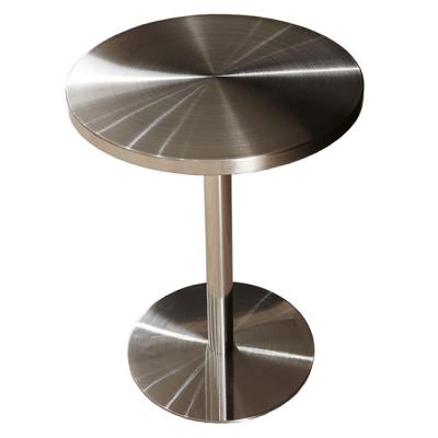 China Durable Round Outdoor Stainless Steel Coffee Dining Table Cocktail Bar Table High for sale