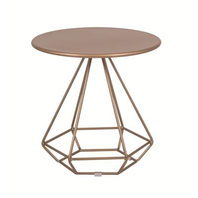 China Creative coffee table durable light iron metal luxury living room round tea side small table for sale