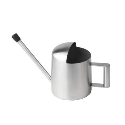 China 300ml Stainless Steel Garden Plant Metal Stainless Steel Watering Can Watering Can with Long Spout Modern Style for sale