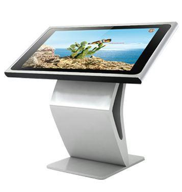 China Wireless Floor Showcase Large Screen LCD Brochure Touch Screen Display Stand for sale