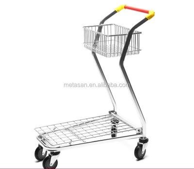 China Wholesale Collapsible Shopping Cart Folding Double Folding Shopping Cart for sale