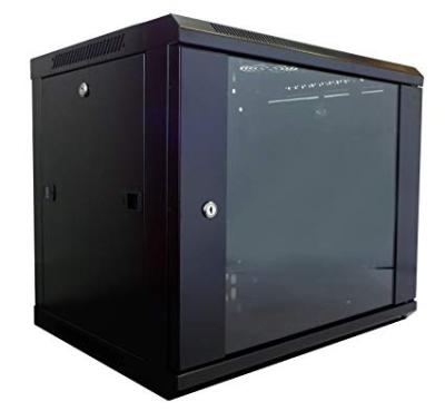 China Custom High Quality 9U Mid-steel Glass Door Locked Wall Mounted Network Cabinet for sale