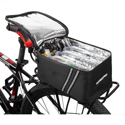 China Custom Logo Waterproof Bike Trunk Cooler Bag Bike Bag Rear Luggage Storage Cooler Rack Bike Cooler Recycling Bag for sale