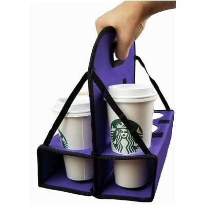 China High Quality Portable Coffee Cup Holder Drinks Carrier with Handle for for Reusable Food Delivery and Delivery Bag Coffee Bag Cup Holder Tray for sale