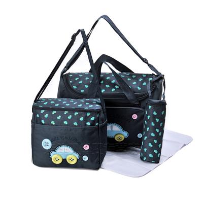 China Single Package Car Style 4pcs/set Diaper Bag For Mum/Mom With Baby Diaper Changing Pad for sale