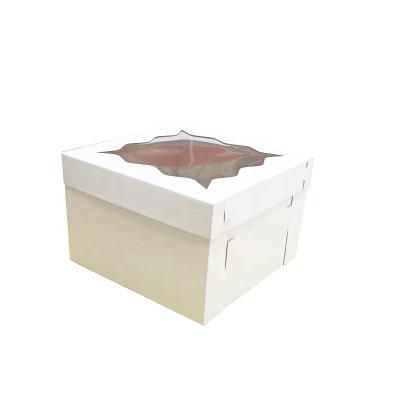 China Wholesale Recycled Materials Custom Cheap Corrugated Top And Bottom With Transparent Window Cake Box for sale