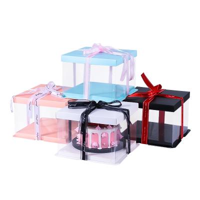 China Recycled materials custom size luxury wedding cake boxes and plastic cake box for sale