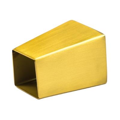 China Heavy Industry Furniture Gold Brass Color Tapered Foot Cover Furniture Sofa Leg Feet Cover for sale