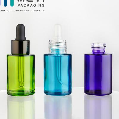 中国 Refillable Glass Dropper Bottle Labeling 50ml Screw Cap Round 販売のため