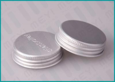 China Aluminum Screw Top Caps , 38/400 Matt Silver Screw Caps With Embossed Logo for sale