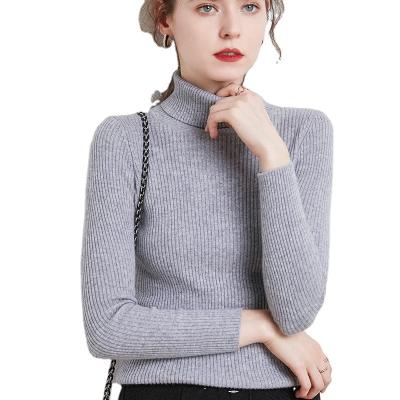 China Autumn Winter Slim Pullover Women's Casual Turtle Neck Collar Pile Sweaters Anti-Shrink Basic Tops Soft Knit Sweater Soft Warm Pullover for sale