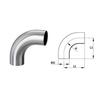 China Food Sanitary 90 Degree Elbow With Straigh Ends Plumbing Elbow Union Pipe Fittings for sale