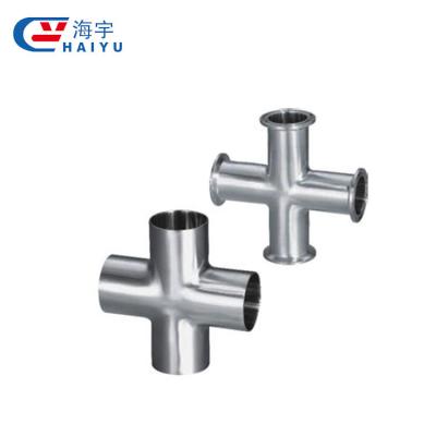 China Dairy Sanitary Pipe Fitting Stainless Steel Sanitary Flange 3A Cross for sale