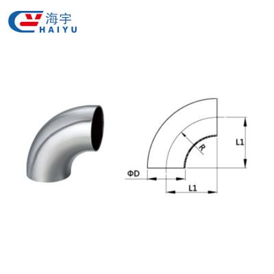 China Sanitary 90 Degree Food Elbow Boss Bend Welded Pipe Fittings for sale