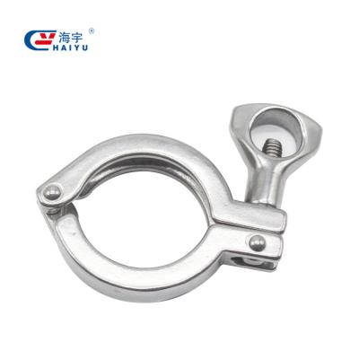 China Dairy Sanitary Pipe Connect Heavy Duty Tri Clamp 1 Inch Single Pin Clover for sale