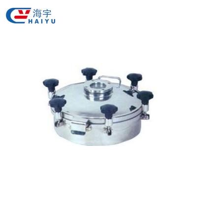 China Dairy round hygienic circular manway manway cover, pressure tank manhole cover with sight glass for sale