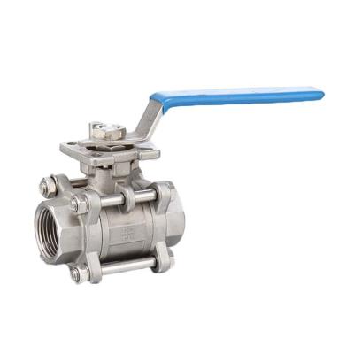 China Beverage Three Pieces 2 Inch Female Thread Industrial Stainless Steel Ball Valve for sale