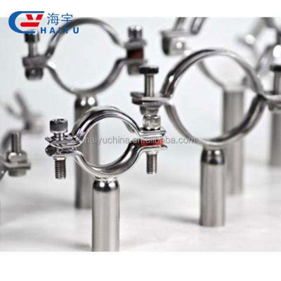 China Sanitary Hygienic Hexagon Pipe Clamp SS304 Hexagon Pipe Rack Bracket, Hanger Pipe Rack Clip for sale