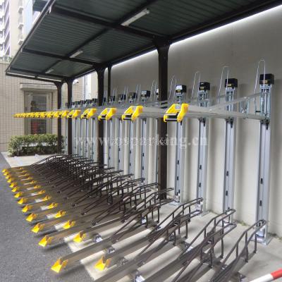 China Double Row Aluminum Bicycle Rack With Horizontal Slide Rack for sale