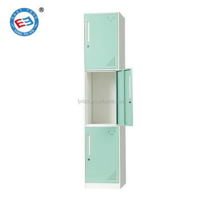 China Commercial Steel Worker 3 Door Metal Cloth Locker Student Gym Furniture Three Tier Locker 3 Tier Locker for sale