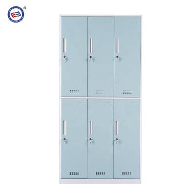 China School New Style 6 Door Wardrobe Locker Worker 6 Door Clothes Closet Metal Steel Locker for sale