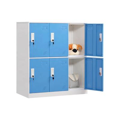 China 2021 Blue Metal Locker Cabinet Amazon 6 Door Environmental Friendly Gym Steel Locker for sale