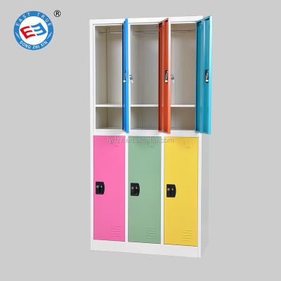 China Custom Office Locker Door 6 Door Stainless Steel Single Cabinet Clothes Locker for sale