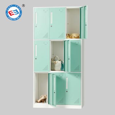 China Commercial furniture 2021 9 door metal locker casillero metalico steel work locker storage locker cabinet for sale