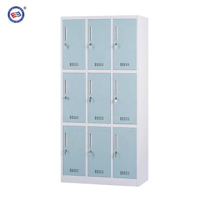 China Steel plate 9 door cabinet cold locker 9 door steel locker cabinet for high quality for sale