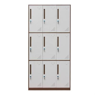 China Factory Price Furniture Gym Supermarket Metal Modern Personal Steel Locker 9 Door Steel Locker for sale