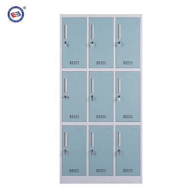 China Steel Locker Cabinet (Other) 9 Door Clothes Locker 9 Door Metal Adjustable High Quality Cabinet 9 Door for sale