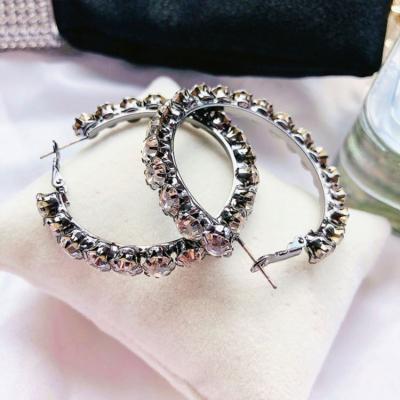 China Large Ring Earrings Korean Temperament Lady Personalized FASHIONABLE Circle 'S Instant Rhinestone Soft S Earrings for sale