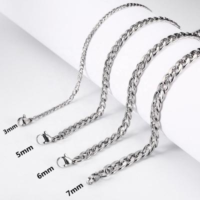 China Europe and America Stainless Steel Necklace Jewelry Cuban Chain for sale