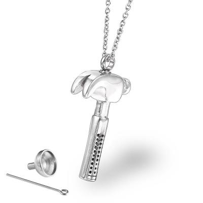 China Europe And America Give You Power Decorative Hammer Stainless Steel Necklace Jewelry Chain for sale