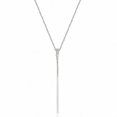 China Central Statistical Institute of Europe and America style simple stainless steel long chain necklaceJewelry for sale