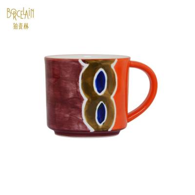 China Viable Products High Quality Ceramic Mug Ceramic Mug With Handle Cute Modern Red Luster Ceramic Mug for sale