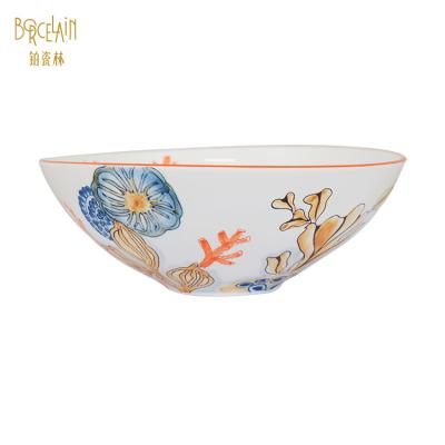 China Viable Wholesale Customized Good Quality Bowls Bright Dishes Nordic Ceramic Rice Bowl for sale