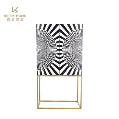 China Geometric Style Modern Decorative Cabinet Pattern Support Customized Wood Cabinet For Home Decoration for sale