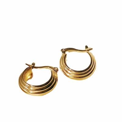 China High Polish 925 Sterling Silver Hoop Earrings 18K Gold Plated Unique Spiral C Shape Earrings for sale