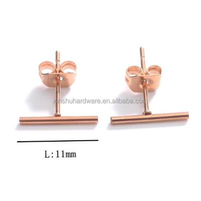 China Factory Supply Simple Design Cheap Price Stainless Steel Tiny Bar Stick Stud Earring for sale