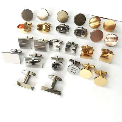 China Cufflink Custom LOGO Newest Men's Metal  Blank stainless steel cufflinks   For Man for sale