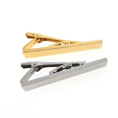 China Stainless steel simple tie clip Gold Men Metal pin Groom Married Fashion Tie Clips for sale