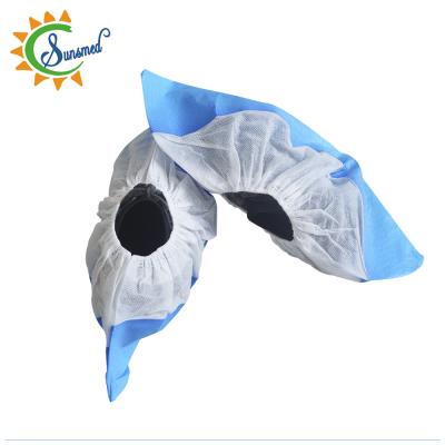 China Economical Sunsmed Disposable Shoe Cover PP+CPE Shoe Cover Medical Waterproof Shoe Cover zu verkaufen