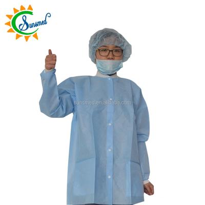 China Factory supply factory supply sms lab coat economic disposable nonwoven visitor coat disposable lab gowns for sale