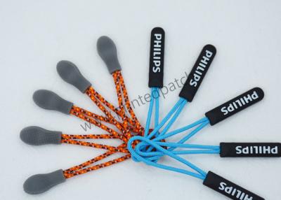 China 3D Raised Logo TPU Plastic Zipper Puller OEKO Rubber Zip Puller for sale