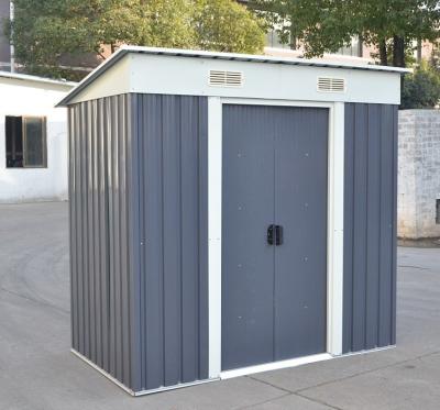 China Pent Roof Metal Storage Shed With 8X6ft , Zinc Steel Frame Metal Garden Shed for sale