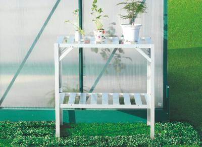 China Sunor Eco Friendly Greenhouse Spares and Accessories / Silver 2 Tier Metal Flower Shelf for sale