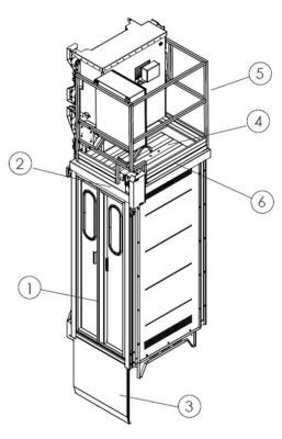 China Los alzamientos CH750 750kg de estante y del piñón del portador del material/de la gente de construcción escogen la jaula en venta